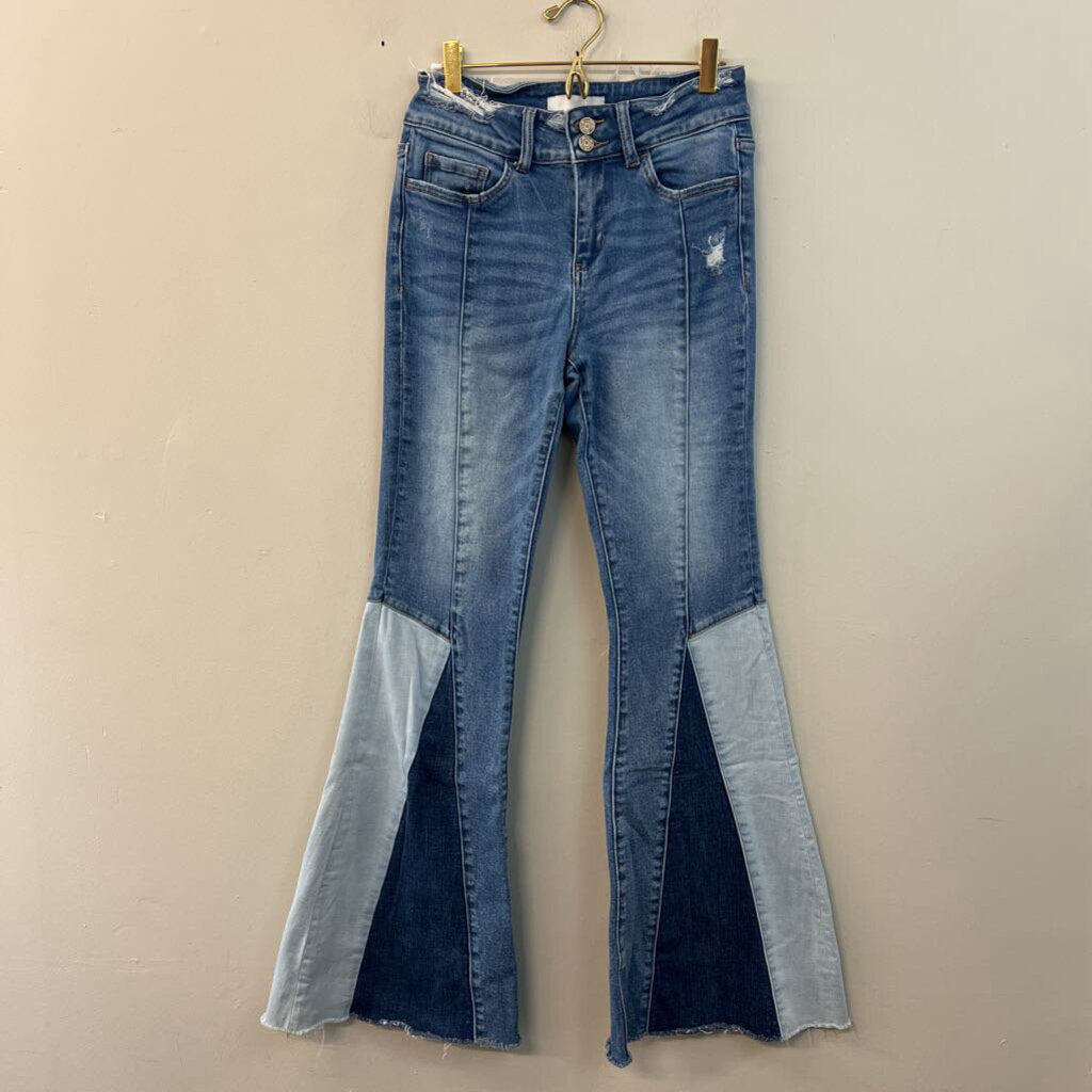 Vervet Patchwork Denim Flare Jeans 26