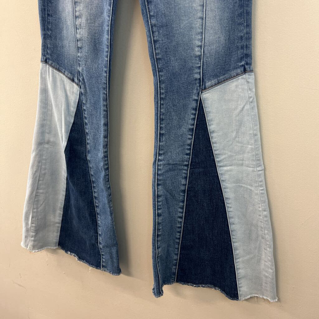 Vervet Patchwork Denim Flare Jeans 26
