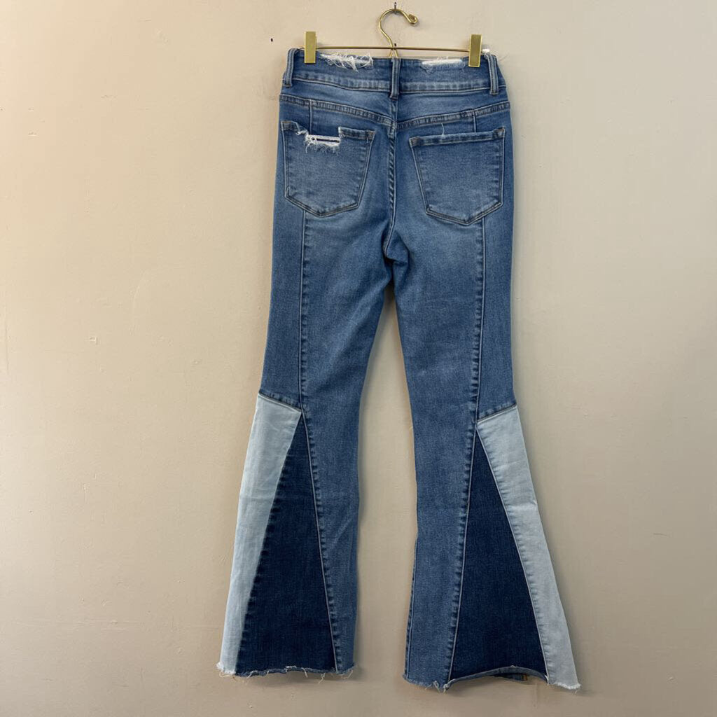 Vervet Patchwork Denim Flare Jeans 26
