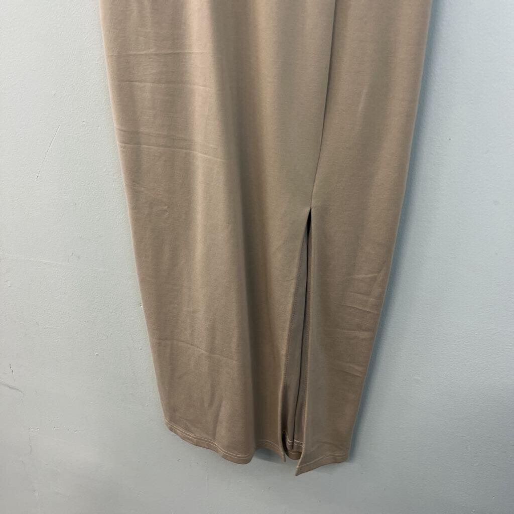 Kittenish Light Brown Corset Top Fitted Midi Dress Medium