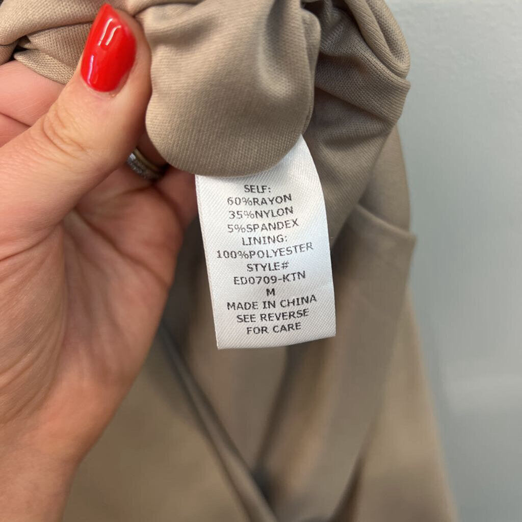 Kittenish Light Brown Corset Top Fitted Midi Dress Medium