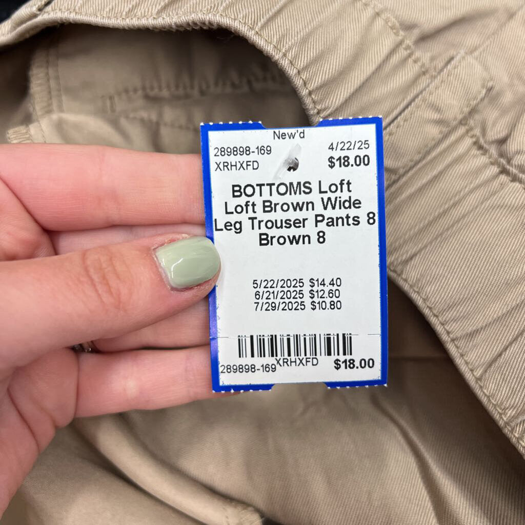 Loft Brown Wide Leg Trouser Pants 8