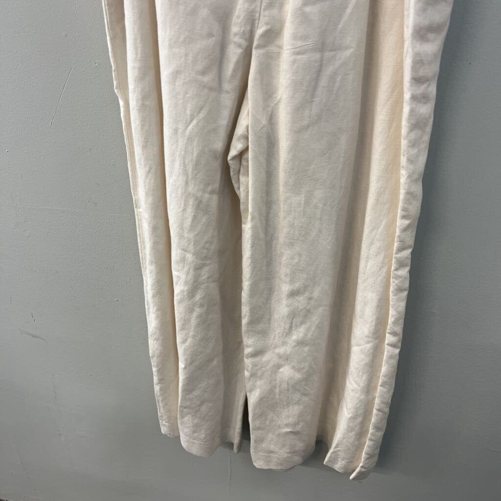 Loft Cream Linen Blend Jumpsuit 4