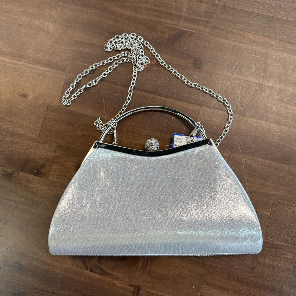 Silver Sparkle Clutch Formal Purse
