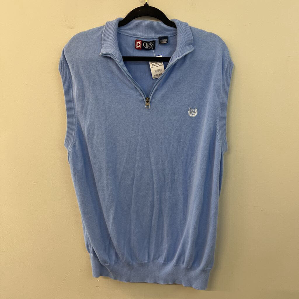 Chaps Blue Sleeveless Quarter Zip Top Extra Large