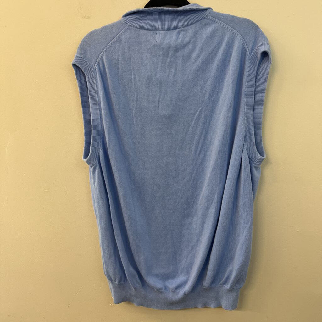 Chaps Blue Sleeveless Quarter Zip Top Extra Large