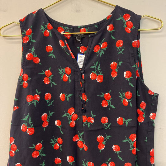 Talbots Navy/ Red Print Tank Top Small Petite