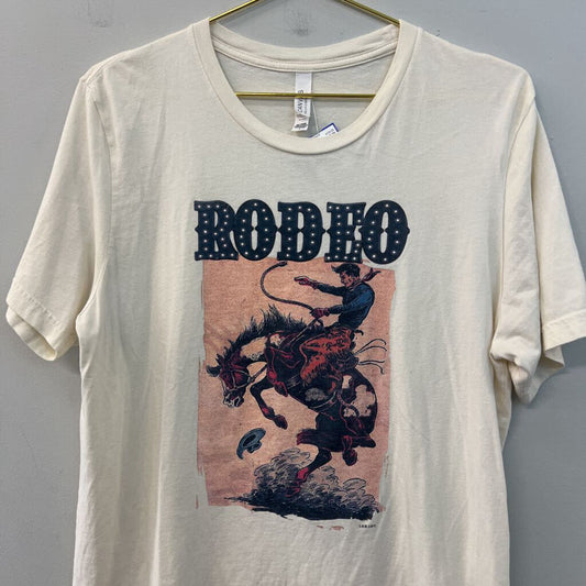 Canvas Beige Rodeo Short Sleeve Graphic Tee Large