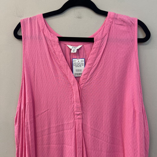 Crown and Ivy Pink Textured Tank Top 2X
