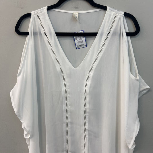 Versona White Sheer Cold Shoulder Tunic Top One Size