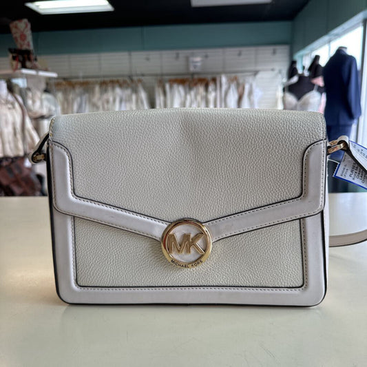 Michael Kors Cream Pebbled Leather Jessie Crossbody Purse
