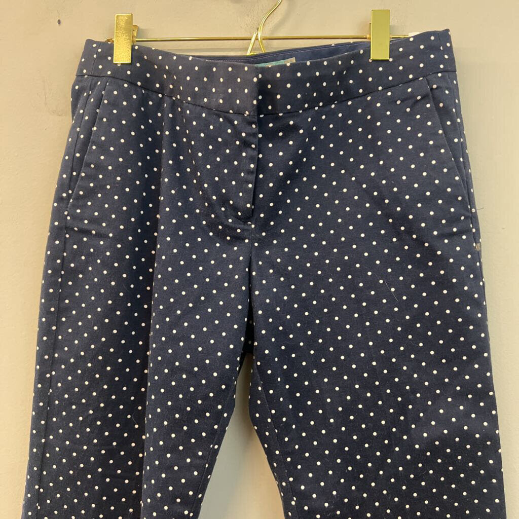 Boden Navy/ White Polka Dot Cropped Pants 4P