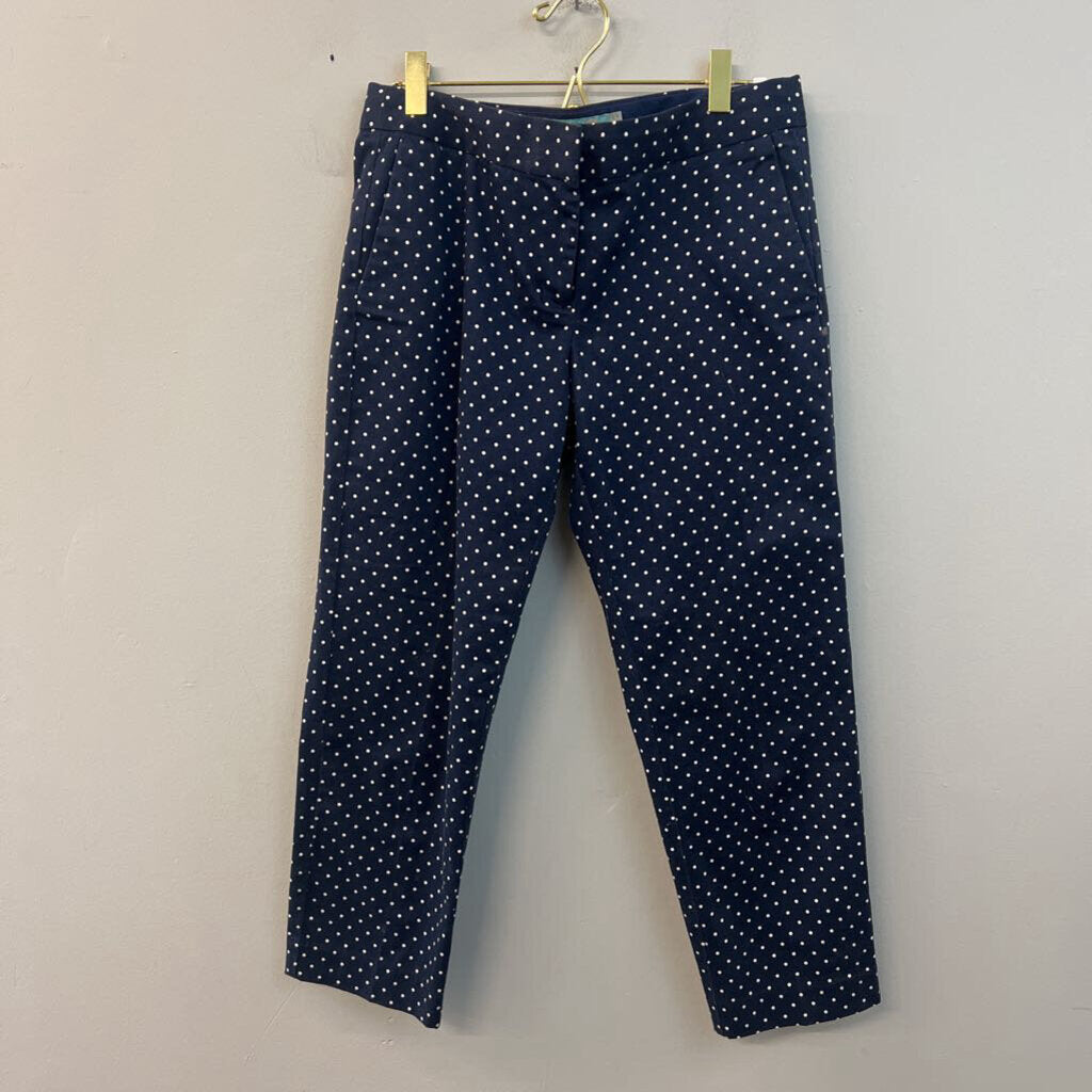 Boden Navy/ White Polka Dot Cropped Pants 4P