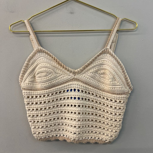 Vintage Havana Cream Knit Cropped Tank Top Large