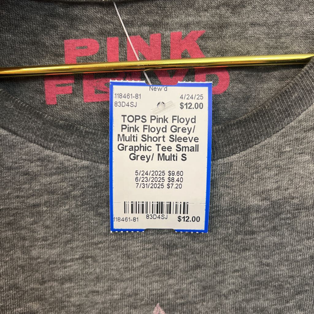 Pink Floyd Grey/ Multi Short Sleeve Graphic Tee Small