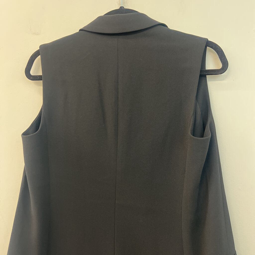 Express Black Double Breasted Sleeveless Open Front Long Vest Top Small