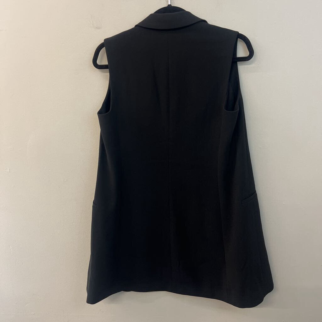 Express Black Double Breasted Sleeveless Open Front Long Vest Top Small