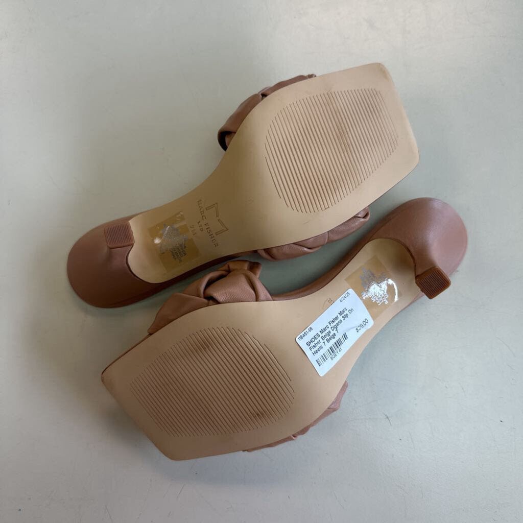 Marc Fisher Beige Digana Slip On Heels 7