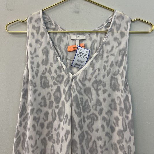 Joie 100% Silk Grey Animal Print Tank Top Small