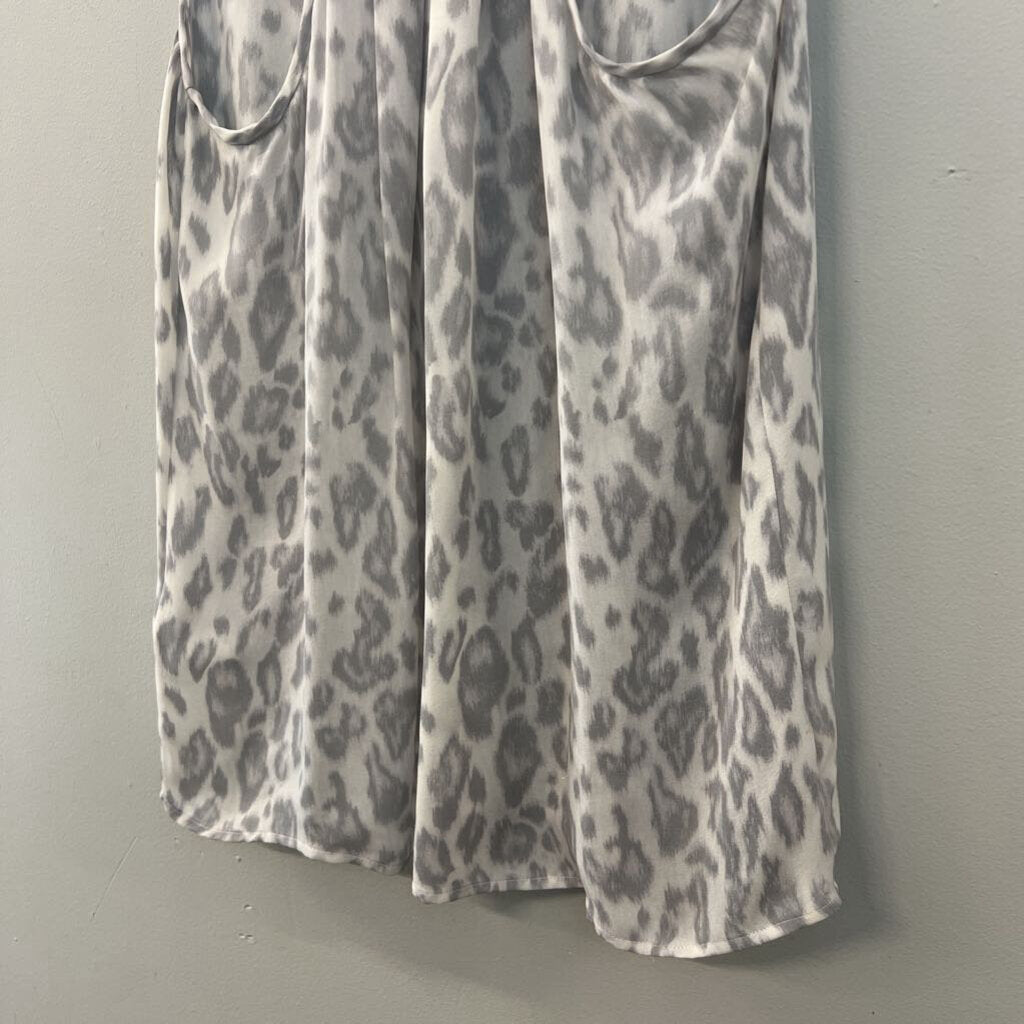 Joie 100% Silk Grey Animal Print Tank Top Small