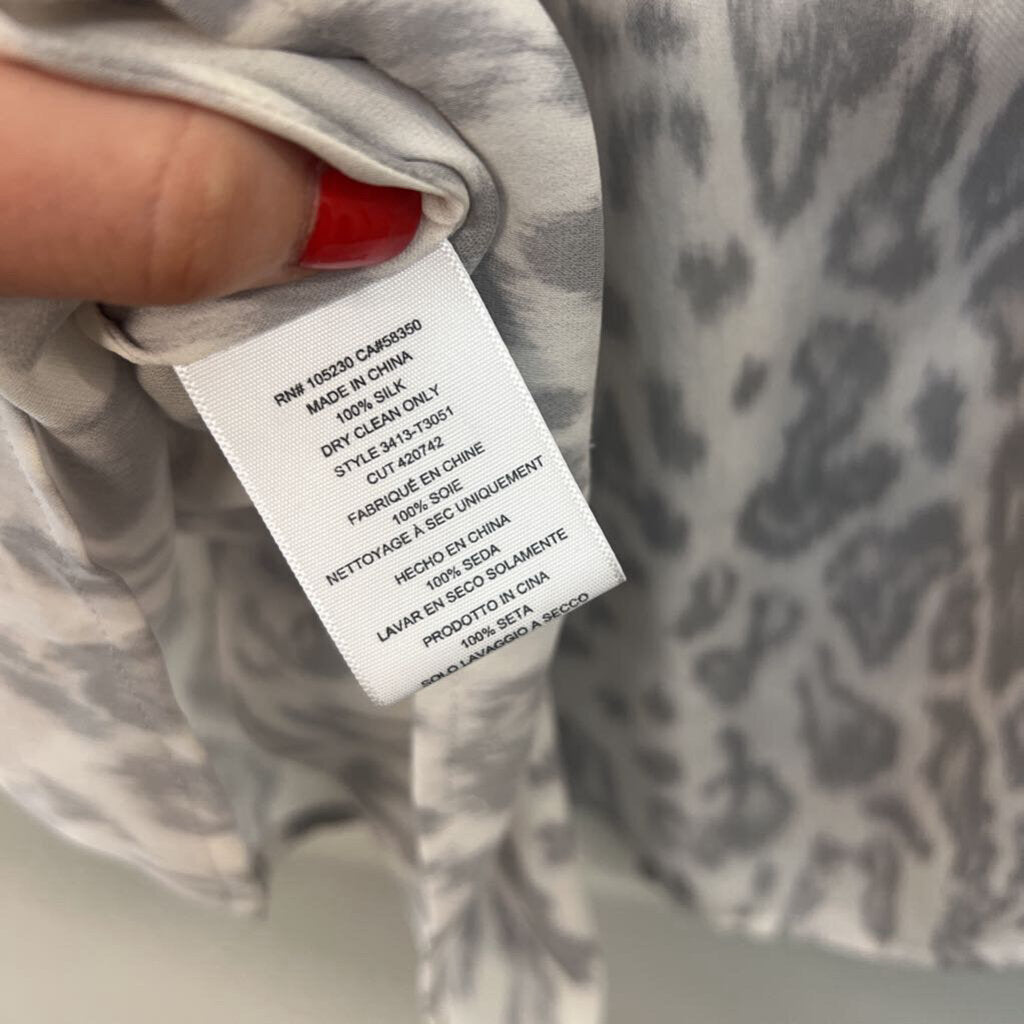 Joie 100% Silk Grey Animal Print Tank Top Small