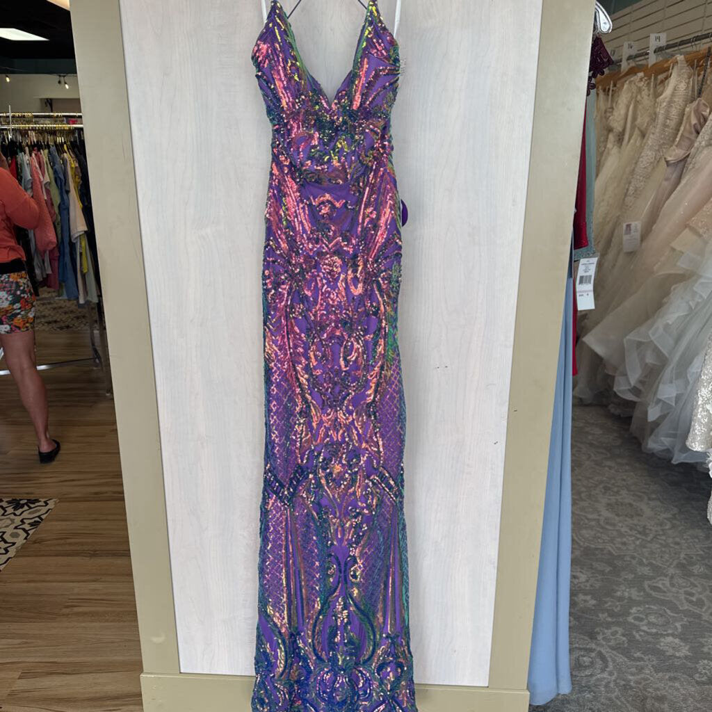 Windsor Strappy Fitted Sequin Dress 3/4