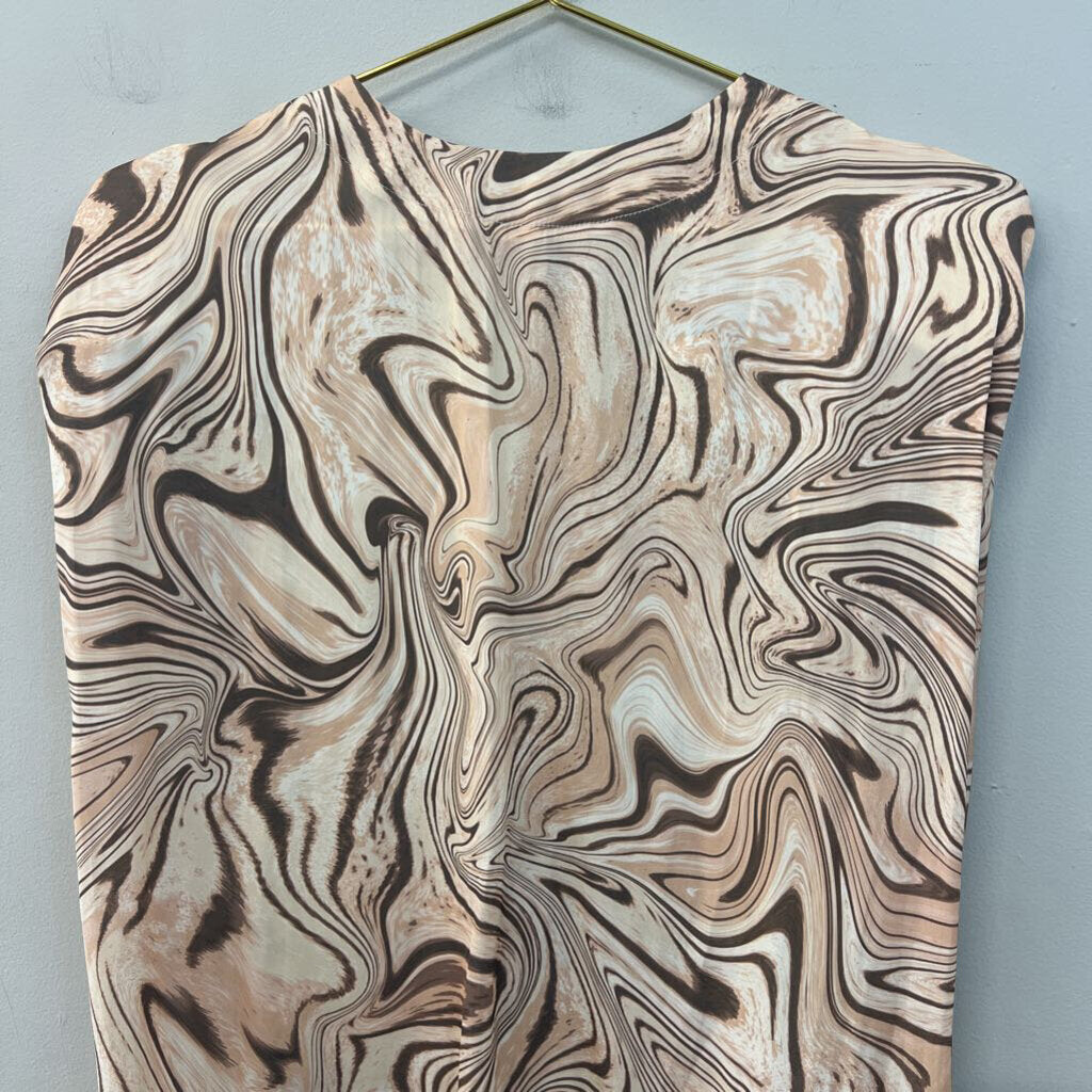 Tart Brown/ Cream Print Tank Top Small