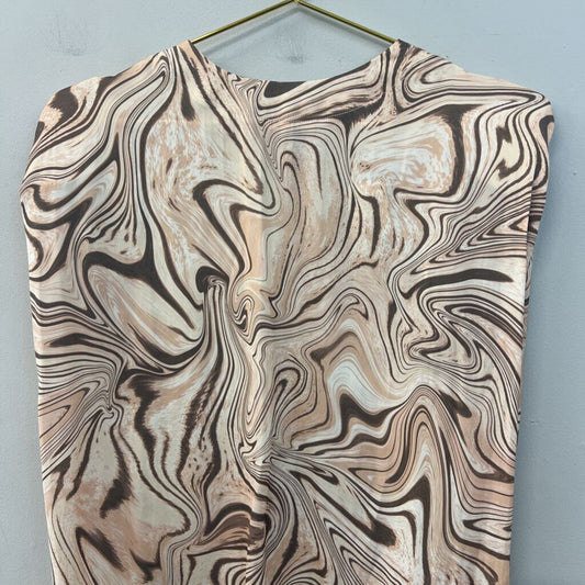 Tart Brown/ Cream Print Tank Top Small