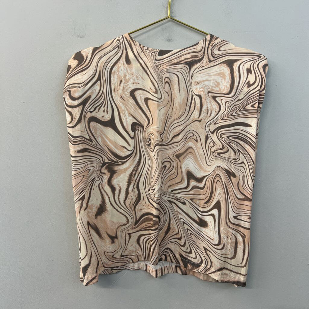 Tart Brown/ Cream Print Tank Top Small