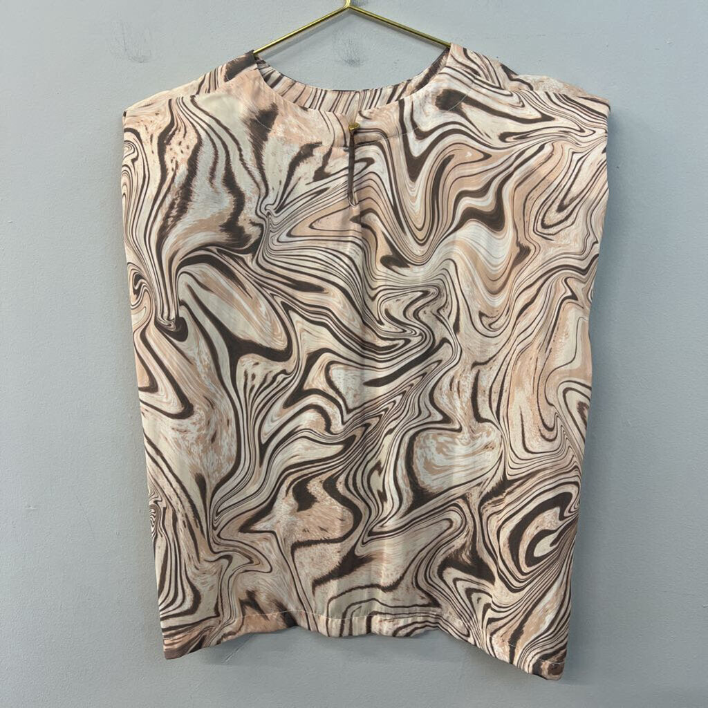 Tart Brown/ Cream Print Tank Top Small