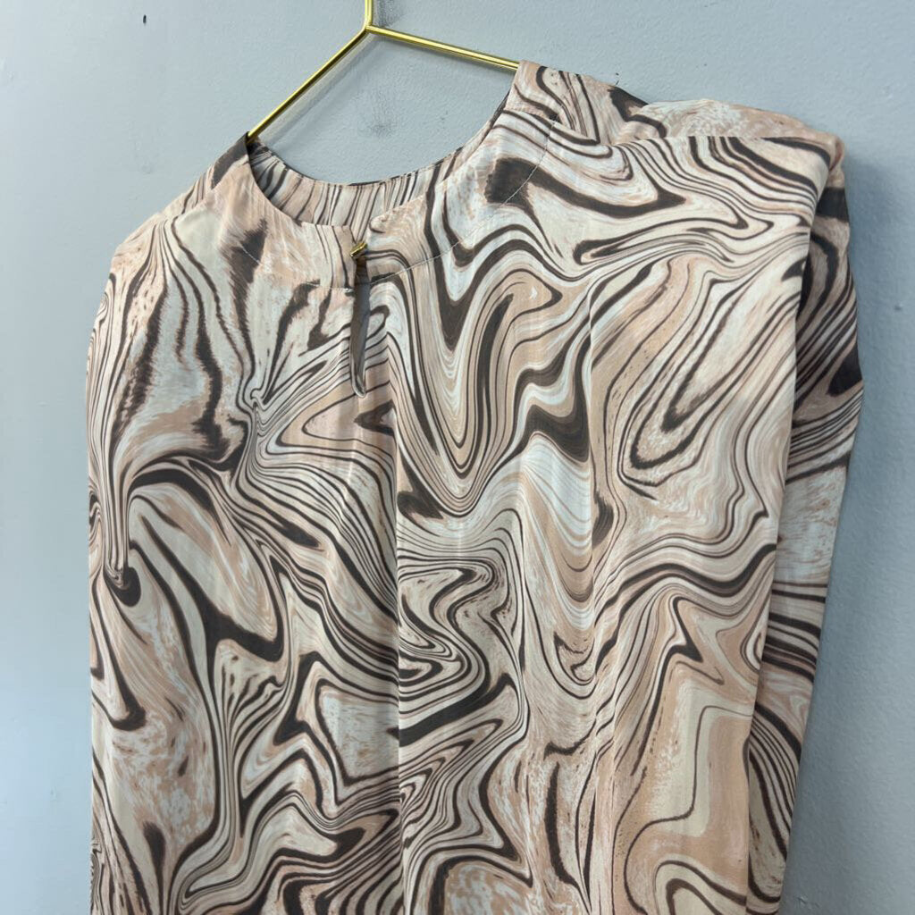 Tart Brown/ Cream Print Tank Top Small