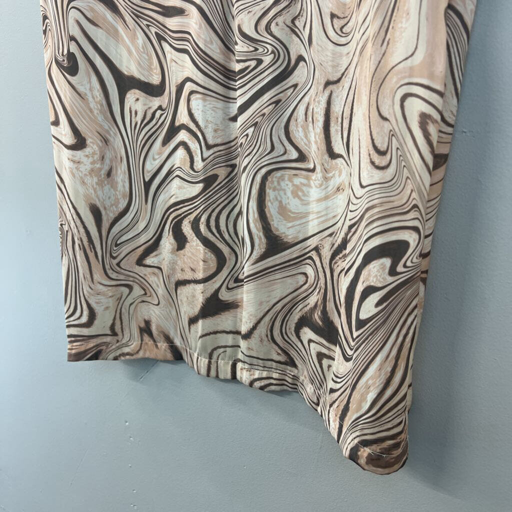 Tart Brown/ Cream Print Tank Top Small