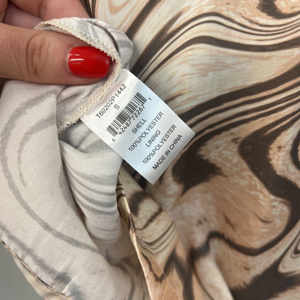 Tart Brown/ Cream Print Tank Top Small