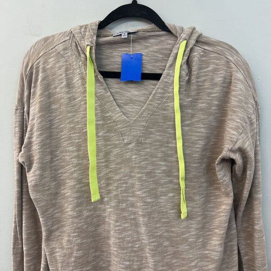 Lisa Todd Brown/ Lime Green Long Sleeve Hooded Pullover Small