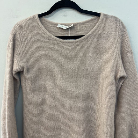 White and Warren Brown 100% Cashmere Long Sleeve Sweater Top Medium