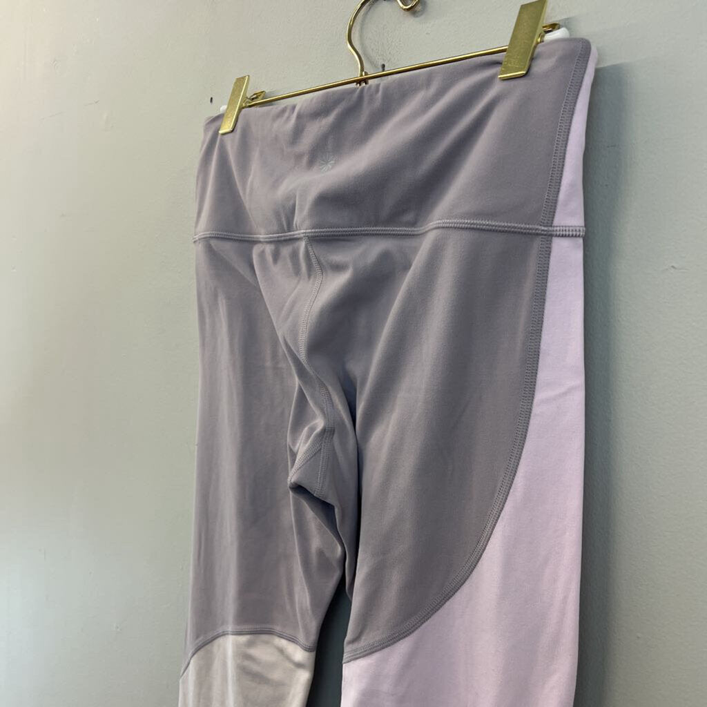 Athleta Purple Color Block Cropped Leggings Medium