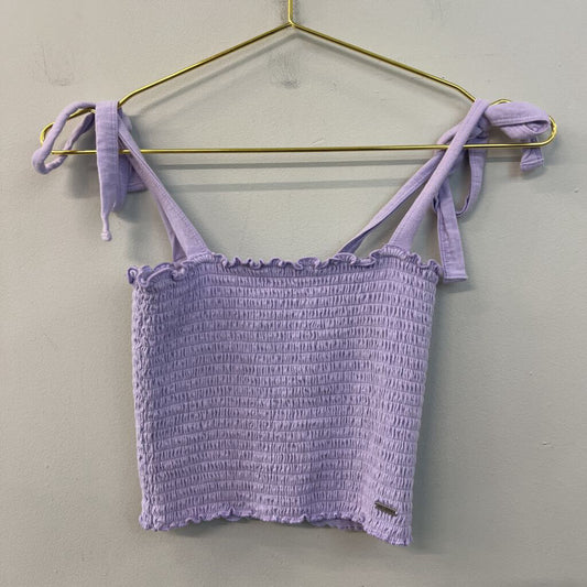 Hollister Purple Smocked Cropped Tank Top Small
