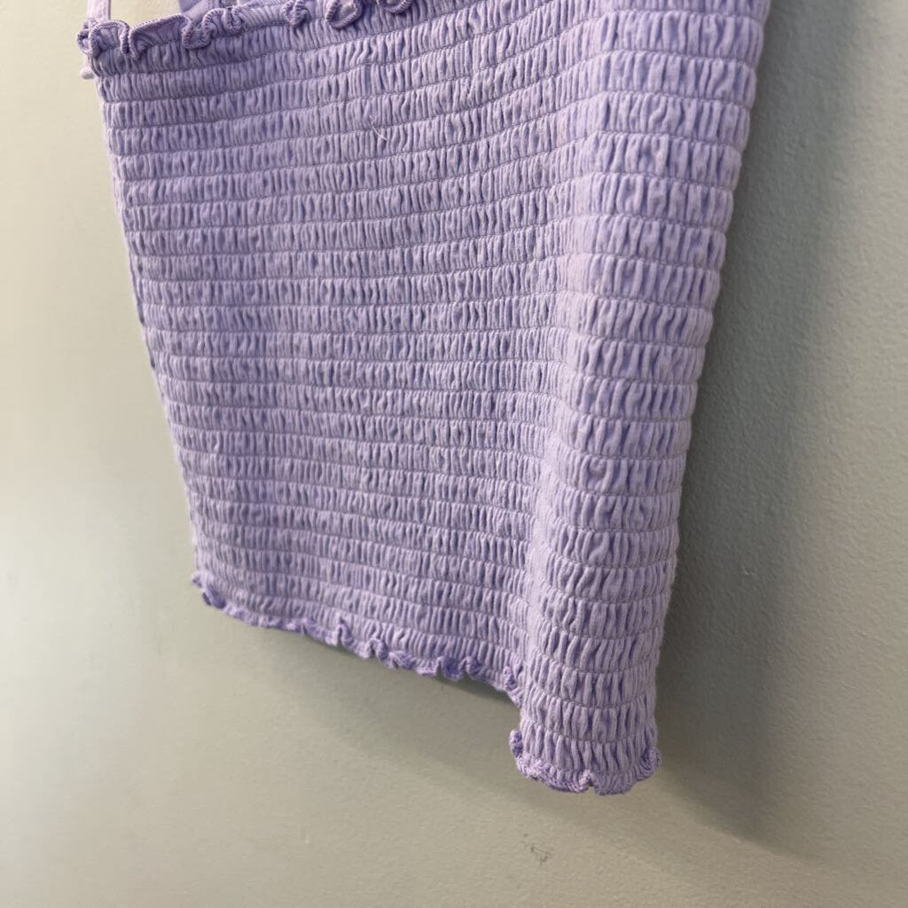 Hollister Purple Smocked Cropped Tank Top Small