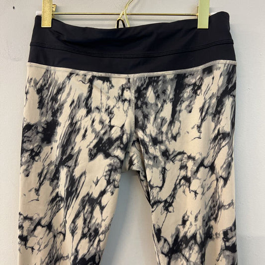 Lululemon Black/ Beige Print Cropped Leggings 6