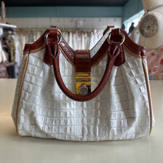 Brahmin Elisa Pearl Presley Embossed Leather Purse