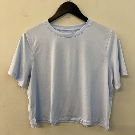 Lululemon Blue Short Sleeve Cropped Boxy Top Large