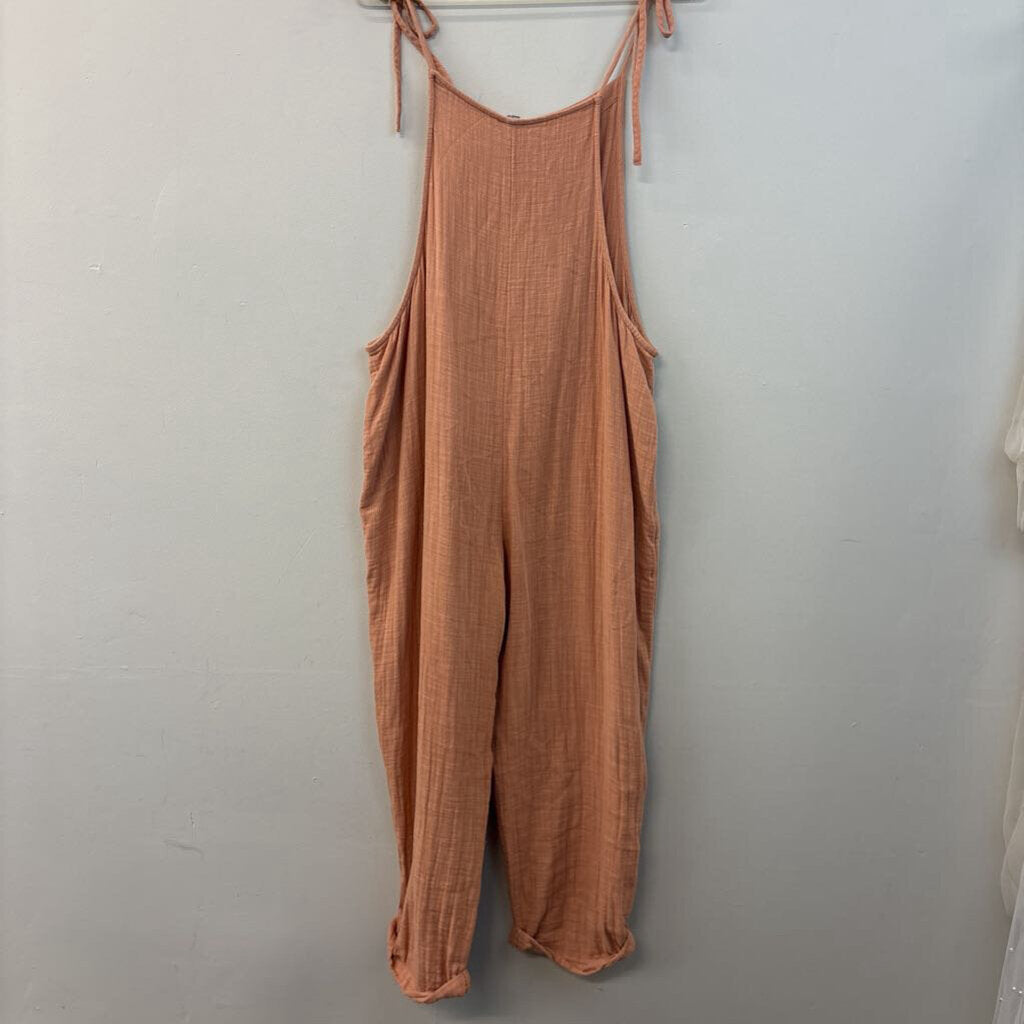 Aerie Orange Billowy Overall Jumpsuit Large