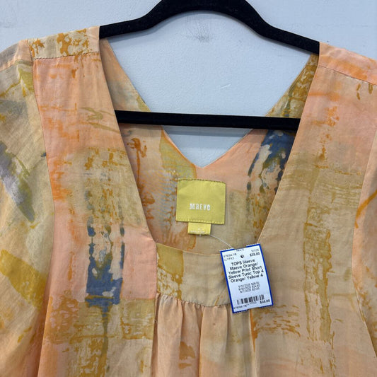 Maeve Orange/ Yellow Print Short Sleeve Tunic Top 4