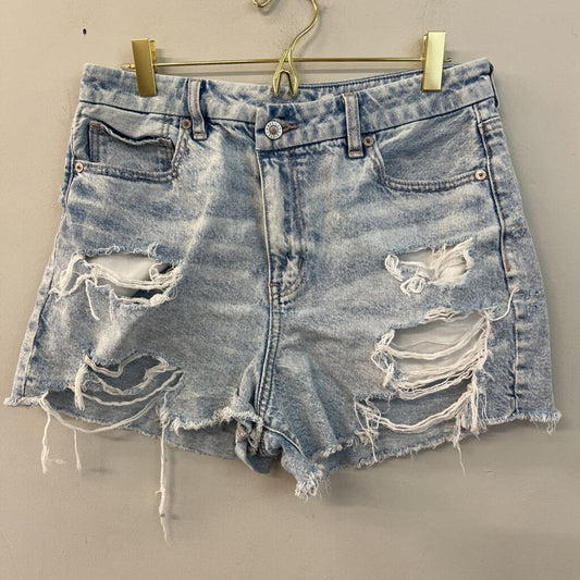 American Eagle Light Wash Distressed Denim Shorts 10
