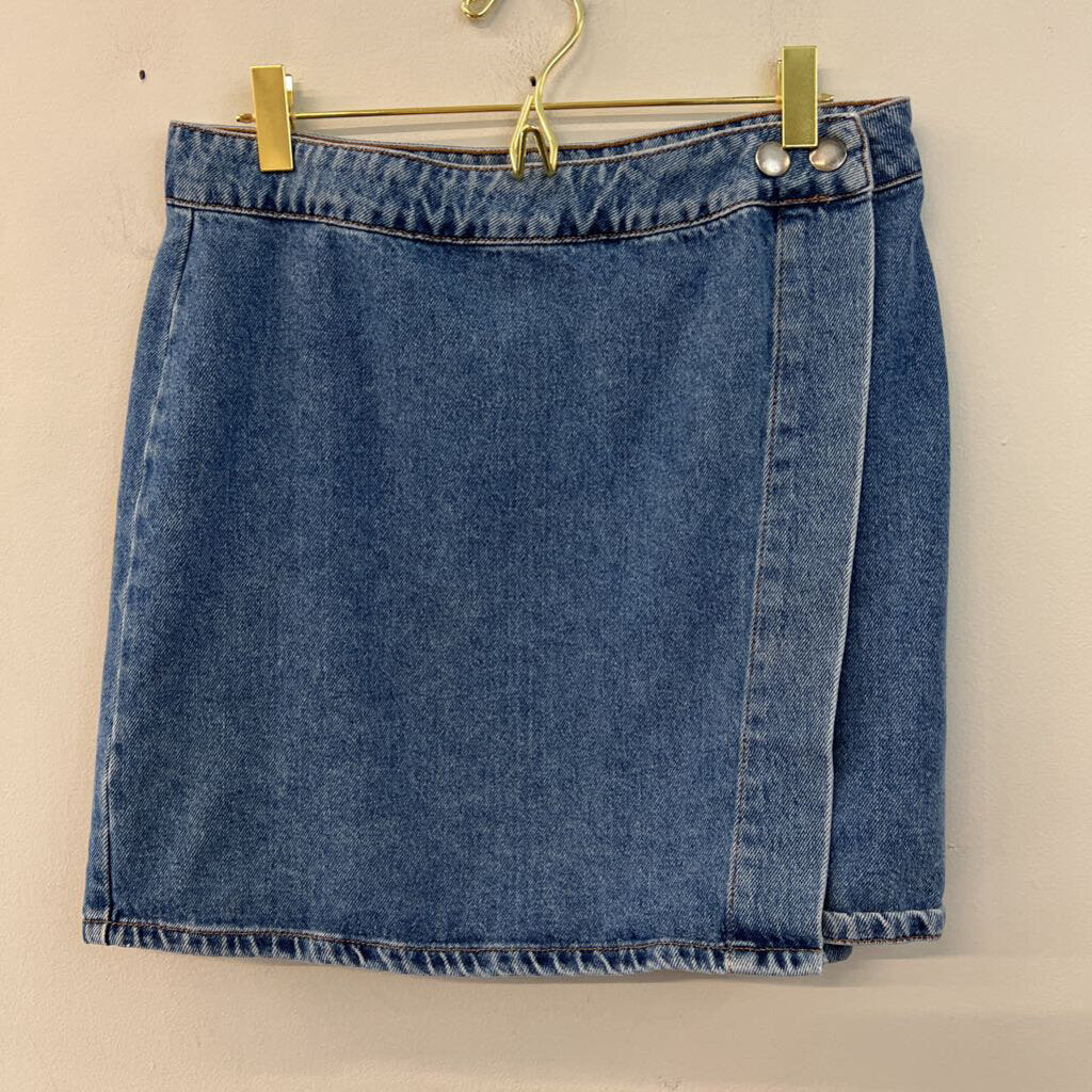 Asos Medium Wash Denim Wrap Skirt 12 UK (8 US)