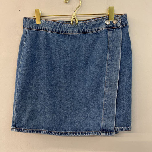 Asos Medium Wash Denim Wrap Skirt 12 UK (8 US)