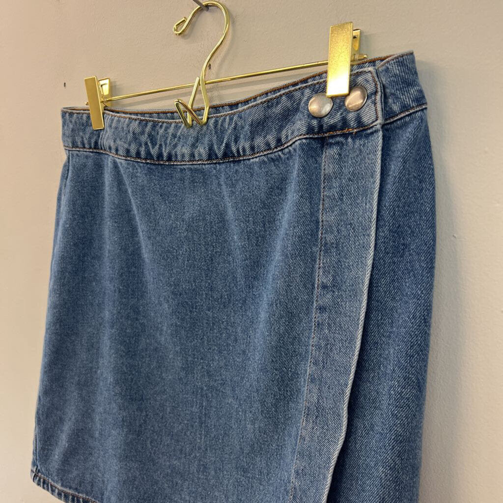 Asos Medium Wash Denim Wrap Skirt 12 UK (8 US)