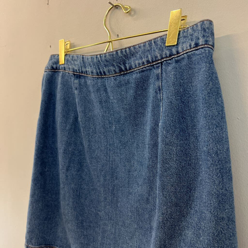 Asos Medium Wash Denim Wrap Skirt 12 UK (8 US)