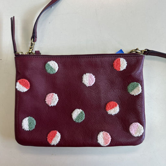 Fossil Burgundy/ Multi Dot Detail Crossbody Purse