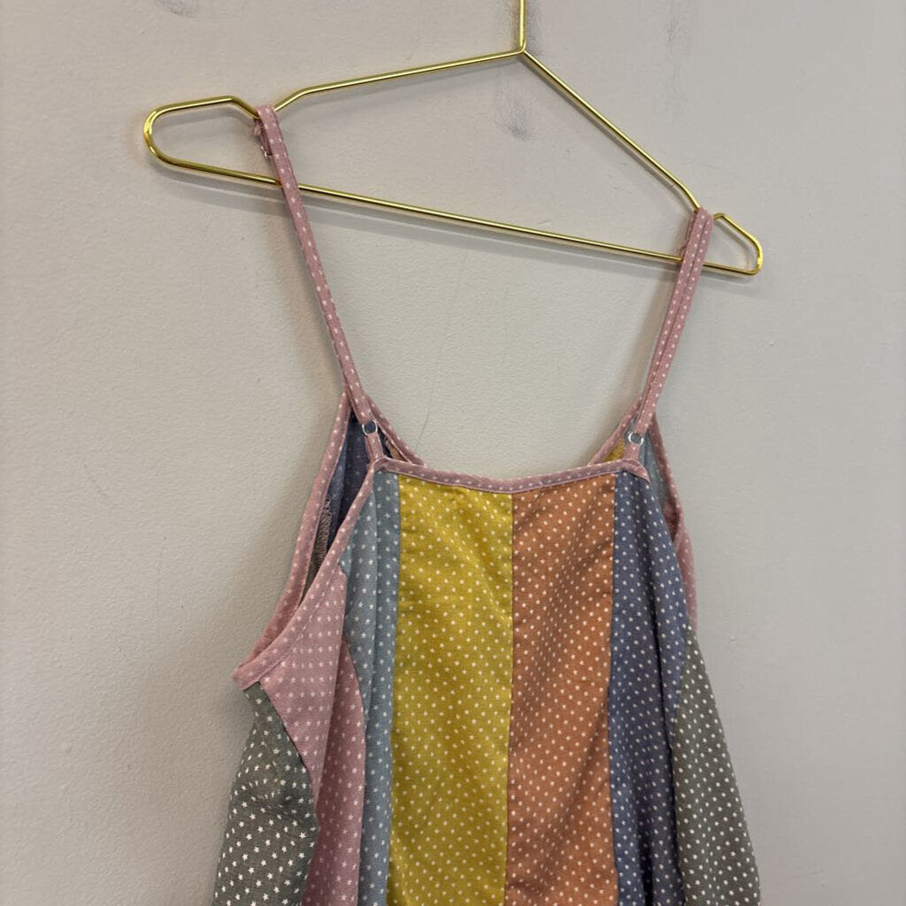 Molly Green Multi Color Striped Star Print Romper Medium